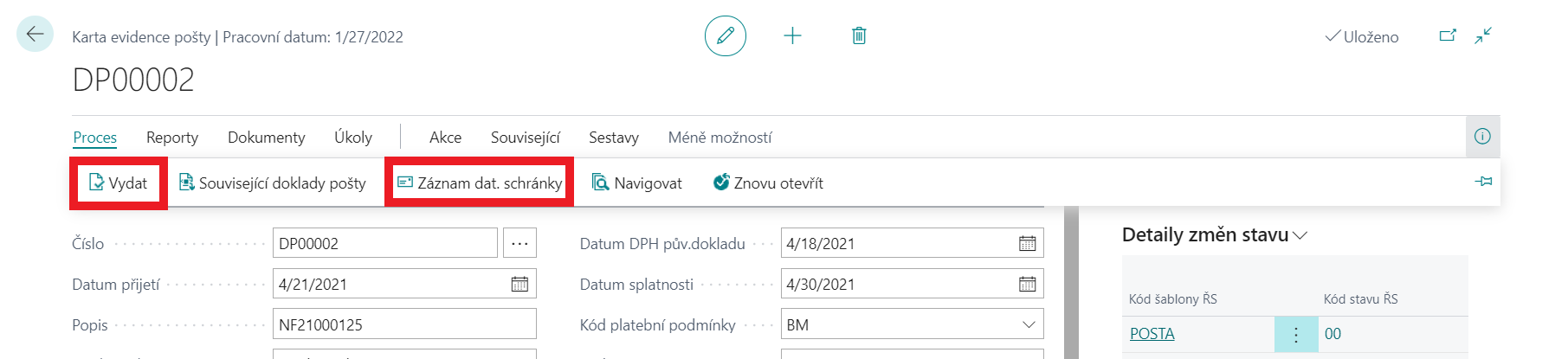 Záznam dat. schránky