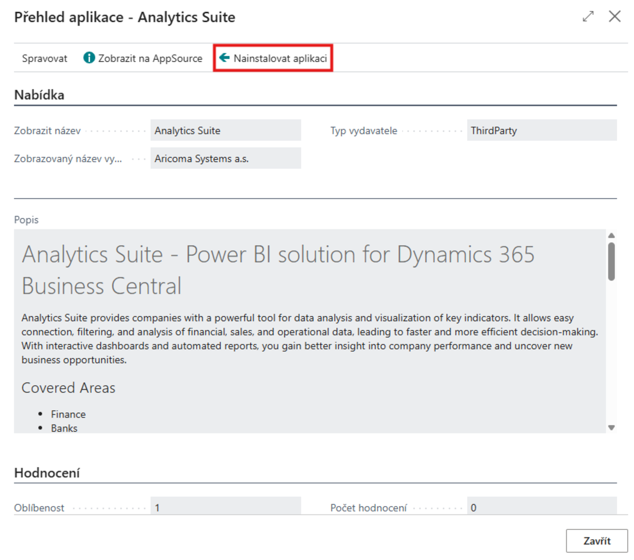 Instalace rozšíření