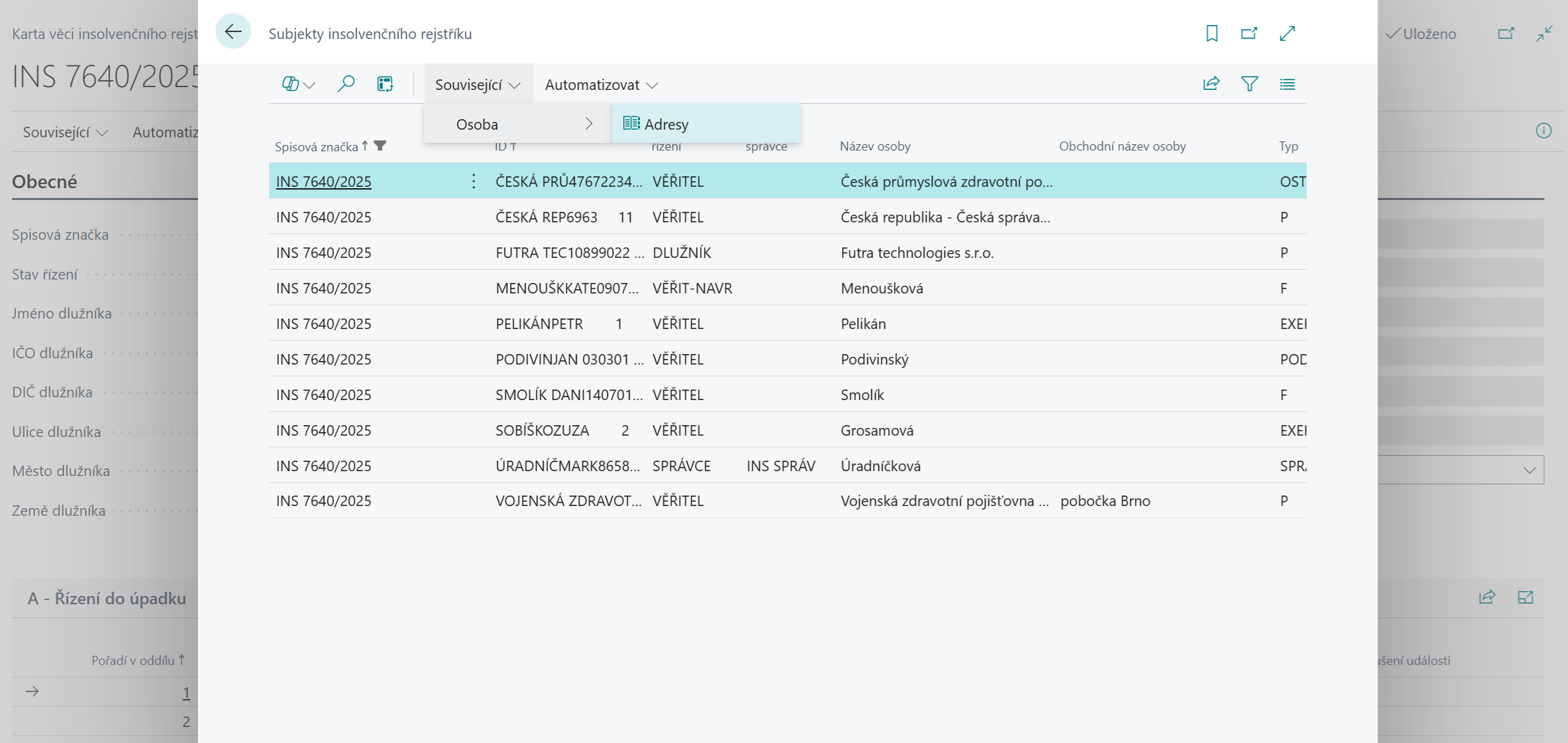 Subjekt insolvenčního rejstříku