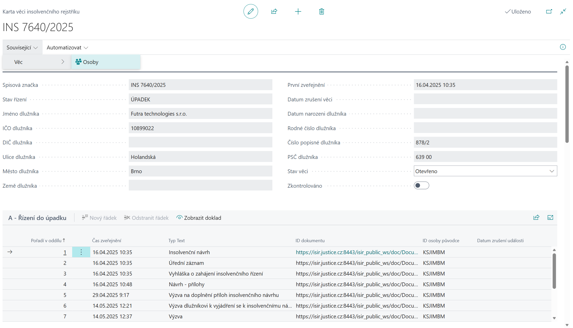Karta insolvenčního rejstříku