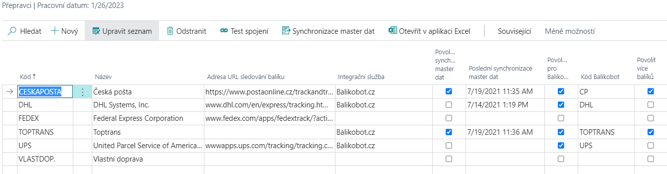 Balíkobot setup