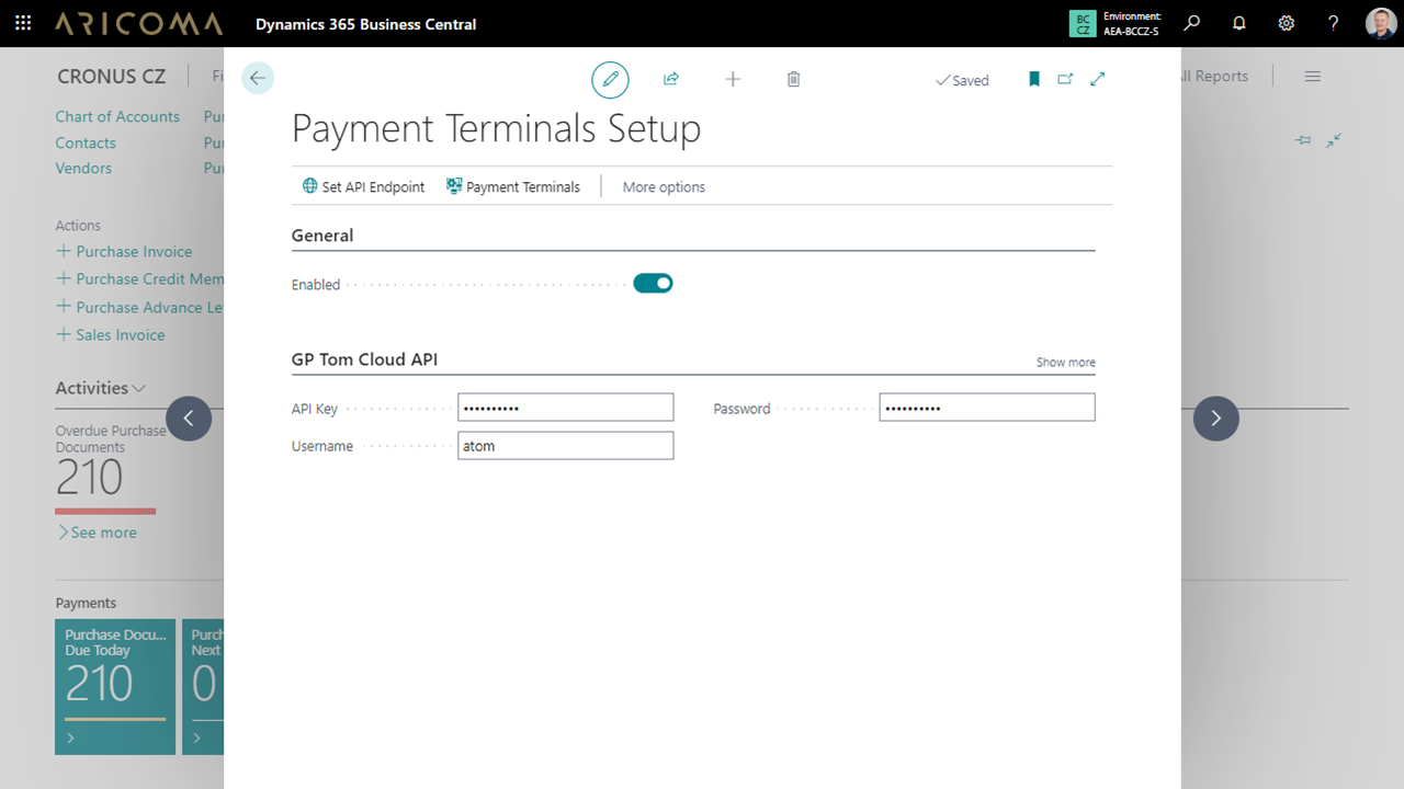 Payment Terminal Settings